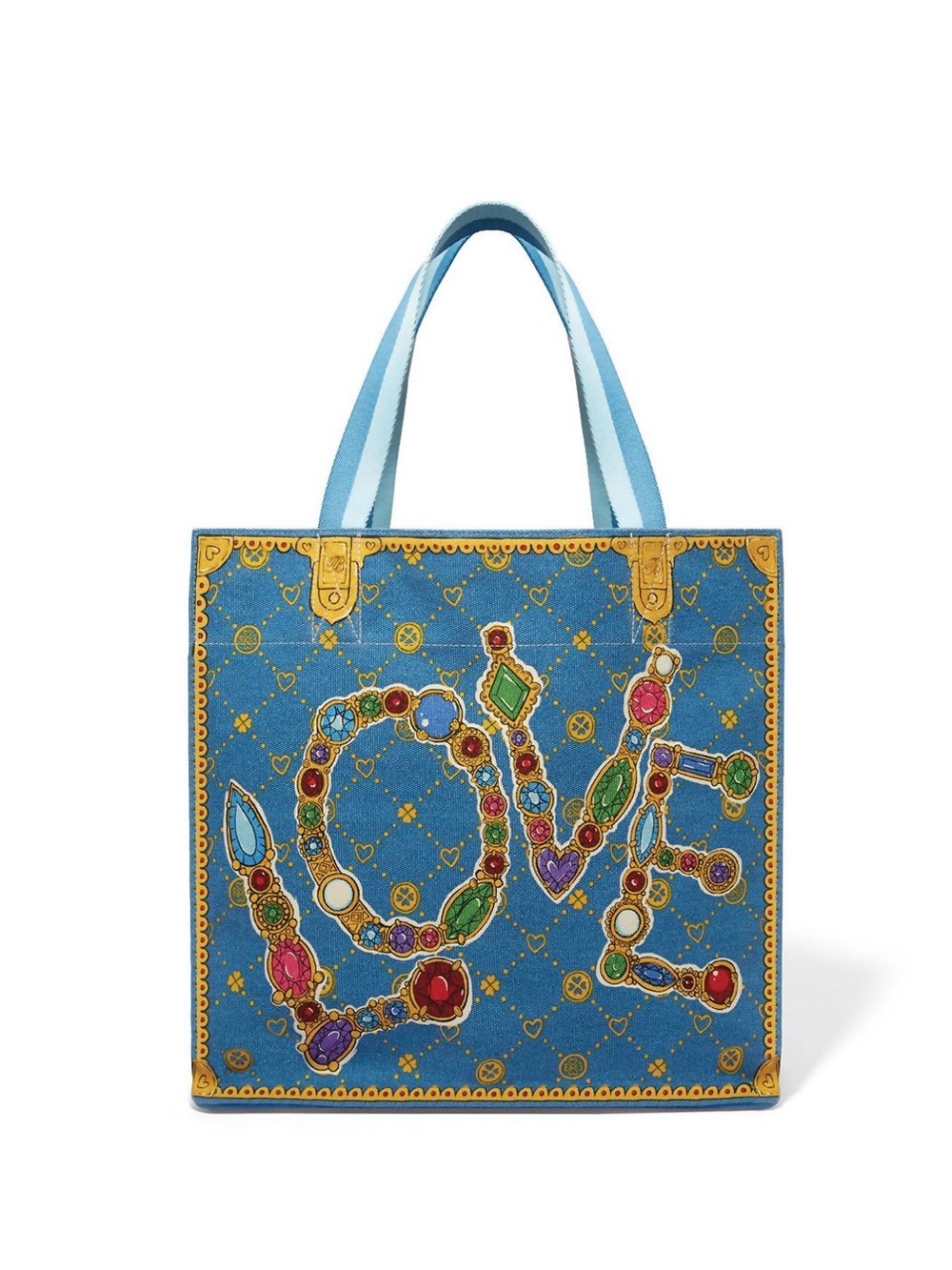 Brighton Glittering Love Large Canvas Tote Bag Colorful Maximalism NWT